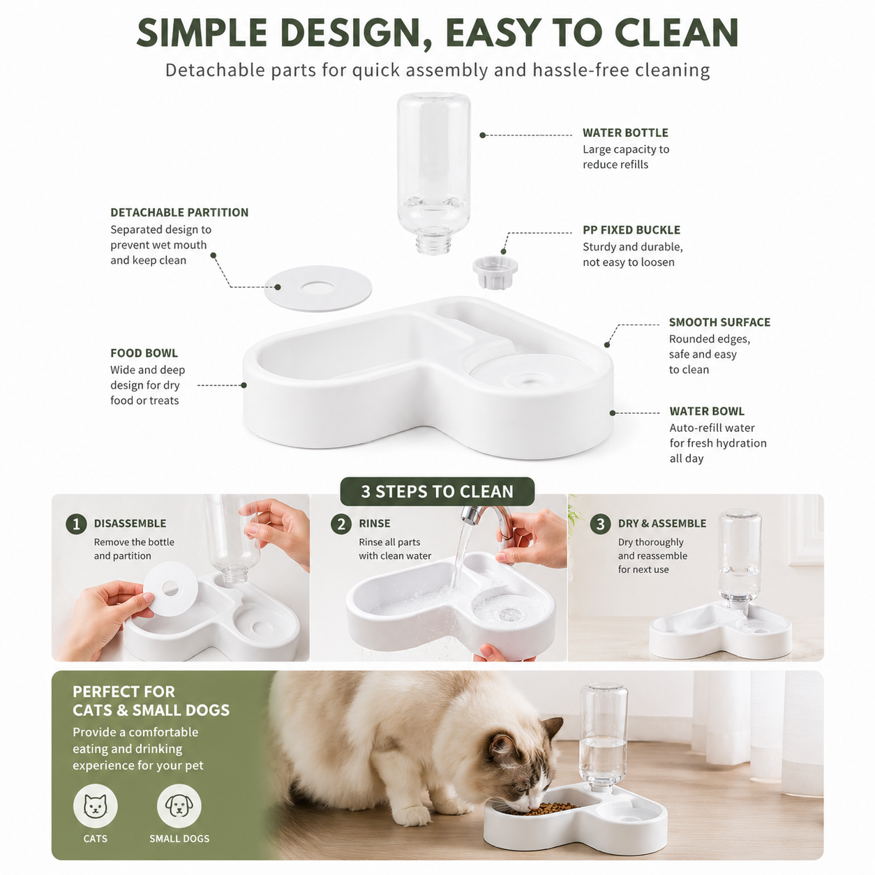 AquaFlow™ Automatic Pet Water & Food Dispenser