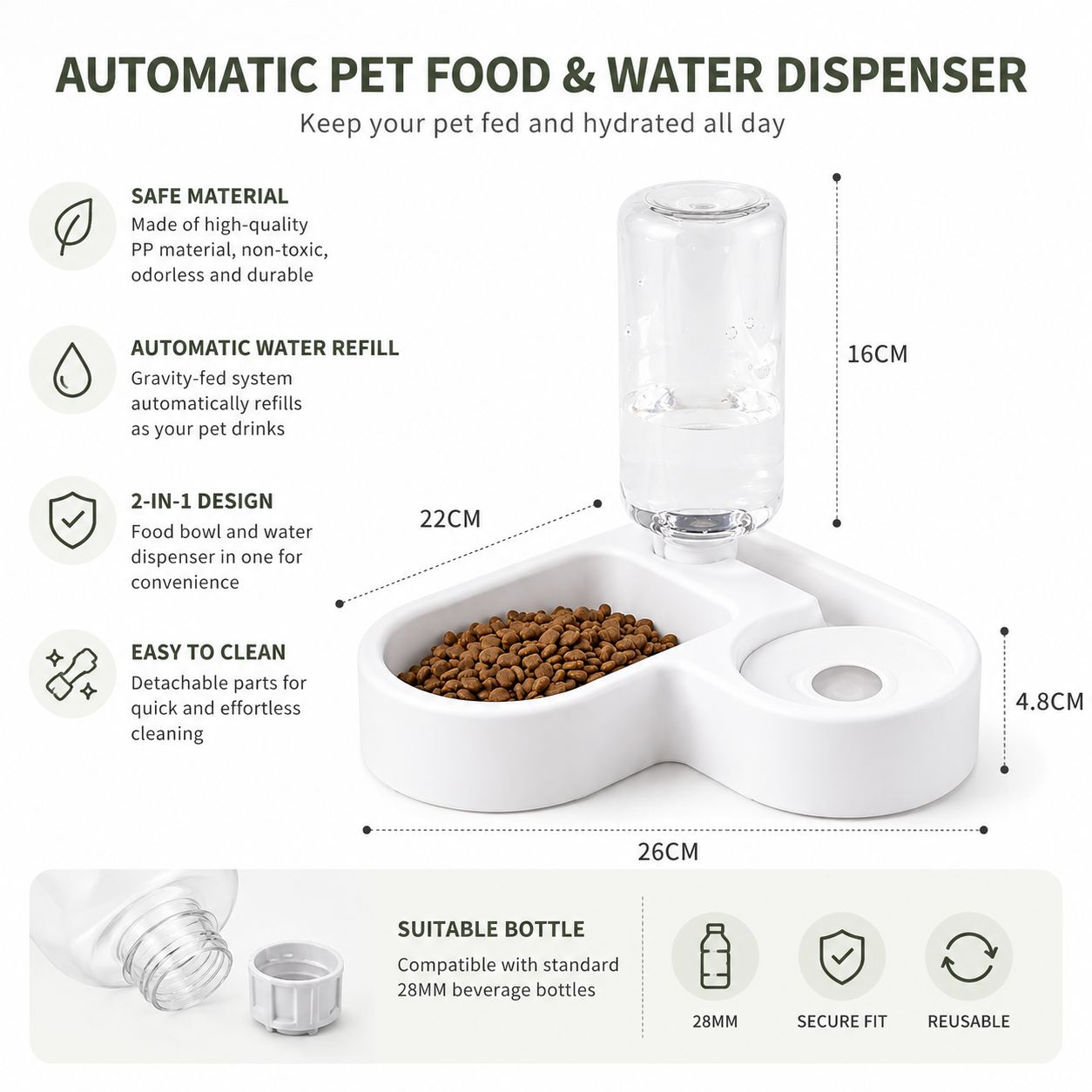 AquaFlow™ Automatic Pet Water & Food Dispenser